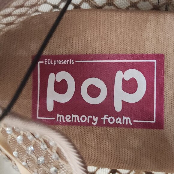 Pop Attraction Nude Women's Size 8.5 Beige Mesh Rhinestones Jewel Ballet Flat - Picture 6 of 12